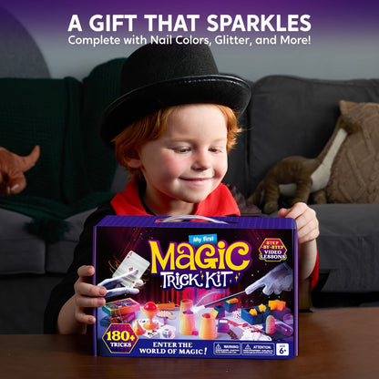 180+ Magic Tricks Kit for Kids, Complete Magician Starter Set with Step-by-Step Video Lessons, Magic Wand