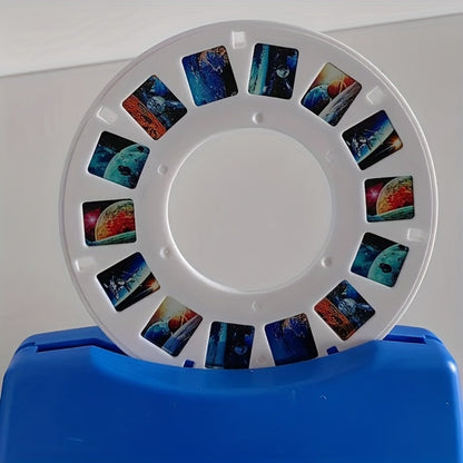 3D Slide Viewer Toy for Kids Ages 3+, Screen-Free Sideshow Projector with Space Ocean Animals Dinosaurs Slides