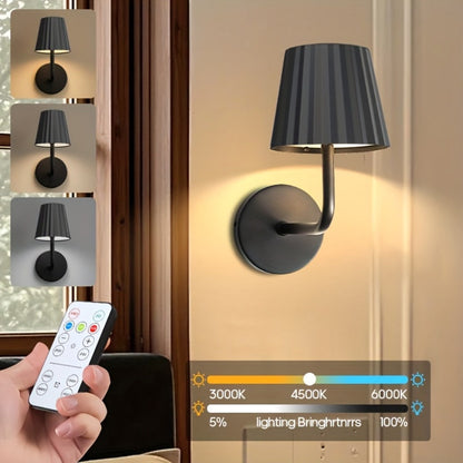 LED Wall Sconce Touch Dimmable Remote Control USB Powered Battery Backup 3 Color Temperatures for Entryways, Bedrooms and Living Spaces