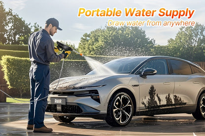 Cordless Pressure Washer 300W – 6-in-1 Nozzle, 1.3GPM Handheld Car Wash Gun with 15000mAh Battery, 60-Min Runtime for Car, Home