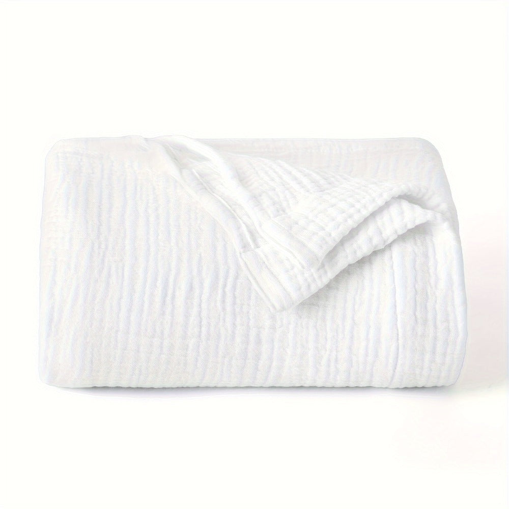 Muslin Blanket 100% Cotton 6-Layer, Breathable Gauze Throw for Couch & Bed, All Season, 13 Colors