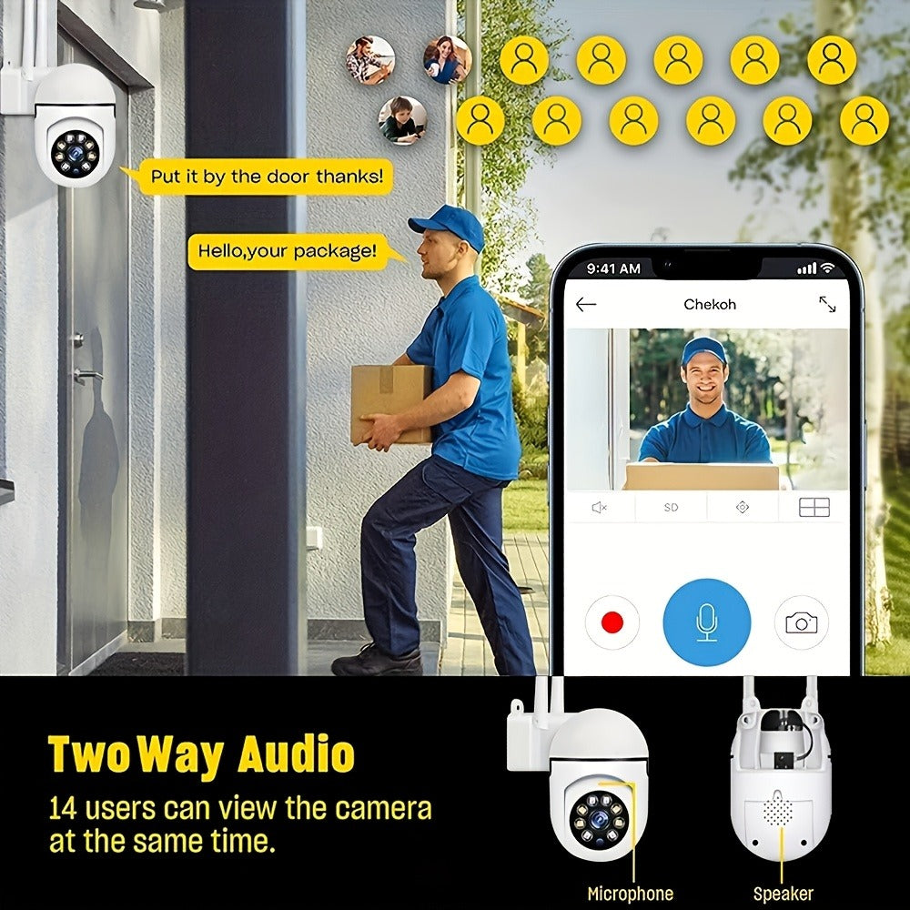 Security Camera 1080P Dome Four-Pack with Dual-Band WiFi, 360 PTZ, Motion Tracking and Two-Way Audio