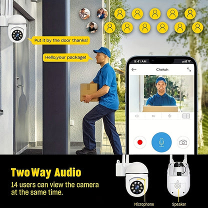 Security Camera 1080P Dome Four-Pack with Dual-Band WiFi, 360 PTZ, Motion Tracking and Two-Way Audio