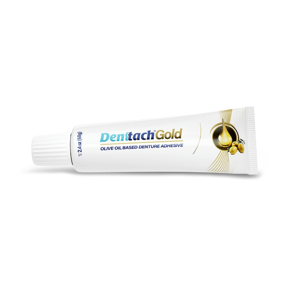 Denture Adhesive Cream Zinc-Free Olive Oil Formula, All Day for Full & Partial Dentures Petroleum-Free