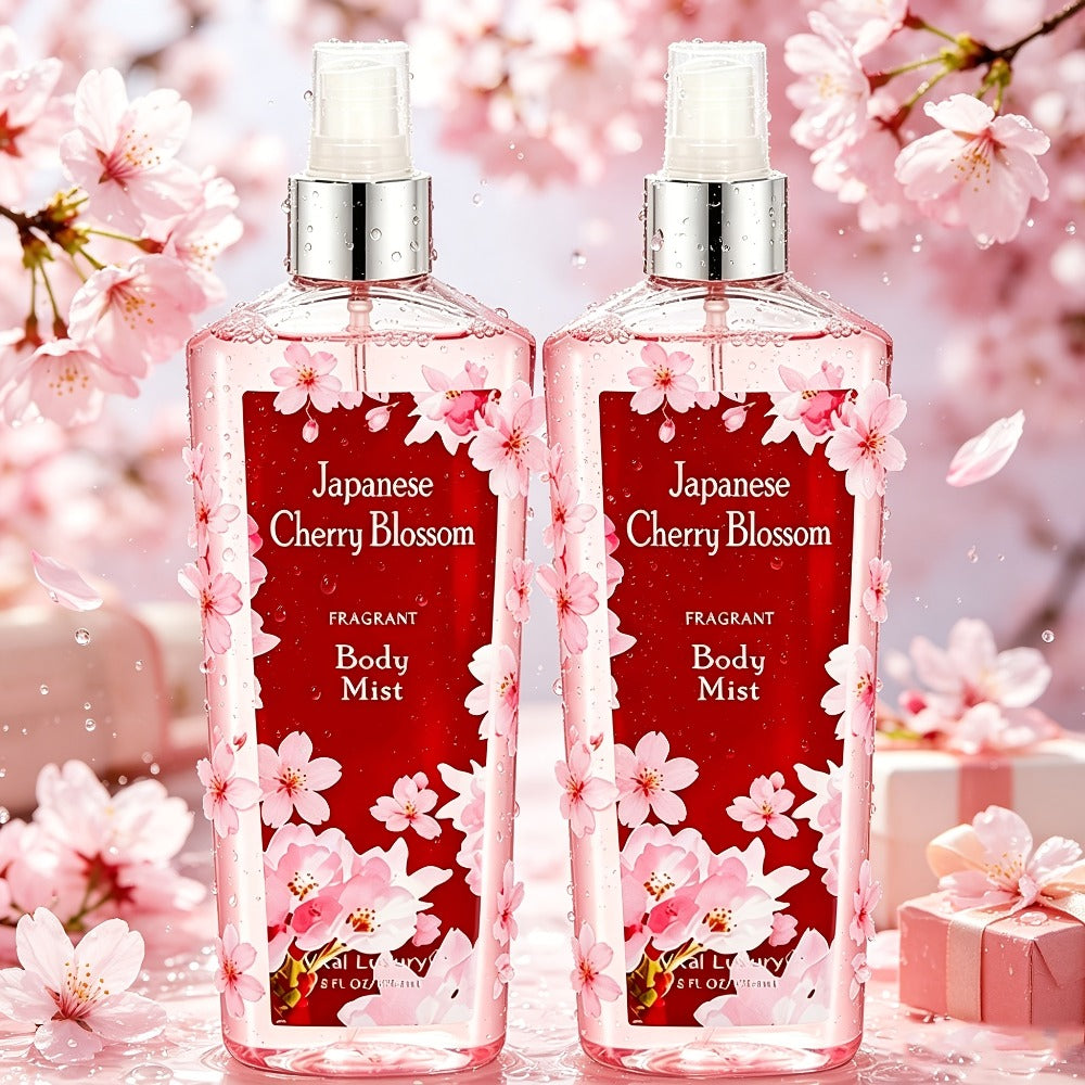 Cherry Blossom Gift Set for Women Body Lotion and Body Mist Japanese Sakura Fragrance Moisturizing Softening Skin Care Set