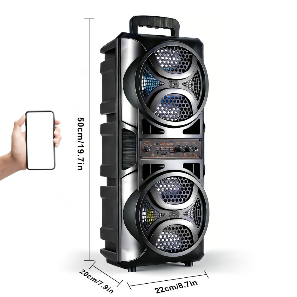 RGB Dual Speaker Portable Bluetooth Stereo Sound System with Subwoofer, Ambient Lighting, Two Speaker Sizes
