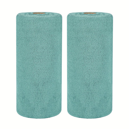 Microfiber Cleaning Cloths Reusable Paper Towel Roll Replacement – Washable Absorbent Tear-Away Dishcloths for Kitchen