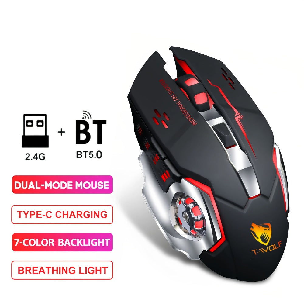 Wireless Gaming Mouse RGB Rechargeable T-WOLF 2.4GHz Large Mouse for PC Laptop Tablet Mac for an Everyday Personal Care Routine