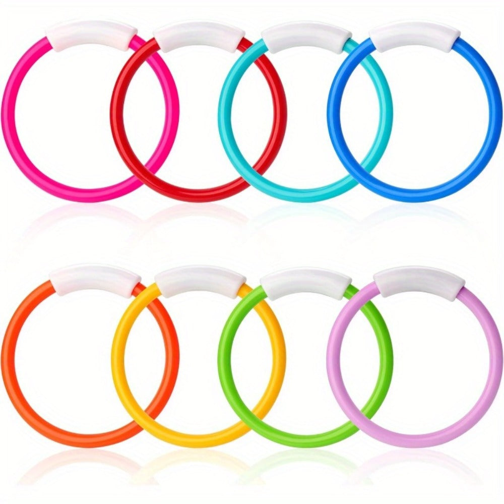 Diving Rings Pool Toys for Kids 8 Pack, Colorful Sinking Dive Rings Underwater Swimming Training Set for Boys & Girls
