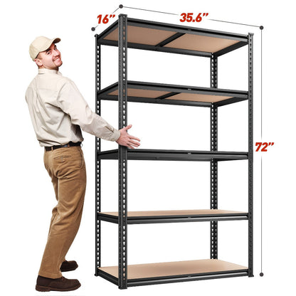 5-Tier Garage Shelving Unit with Adjustable Steel Shelves in Three Size and Capacity Options for Garage, Basement or Workshop