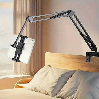 Long Arm Tablet Stand Phone Holder Flexible Gooseneck Desk Mount Bedside Tabletop Lazy Bracket 360 Rotation Compatible with iPad iPhone