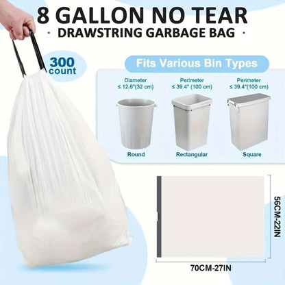 Heavy Duty Trash Bags 13 Gallon 100 Count, 1 Mil Extra Thick Drawstring Garbage Bags, Leak-Proof Tear-Resistant Kitchen Trash Can Liners