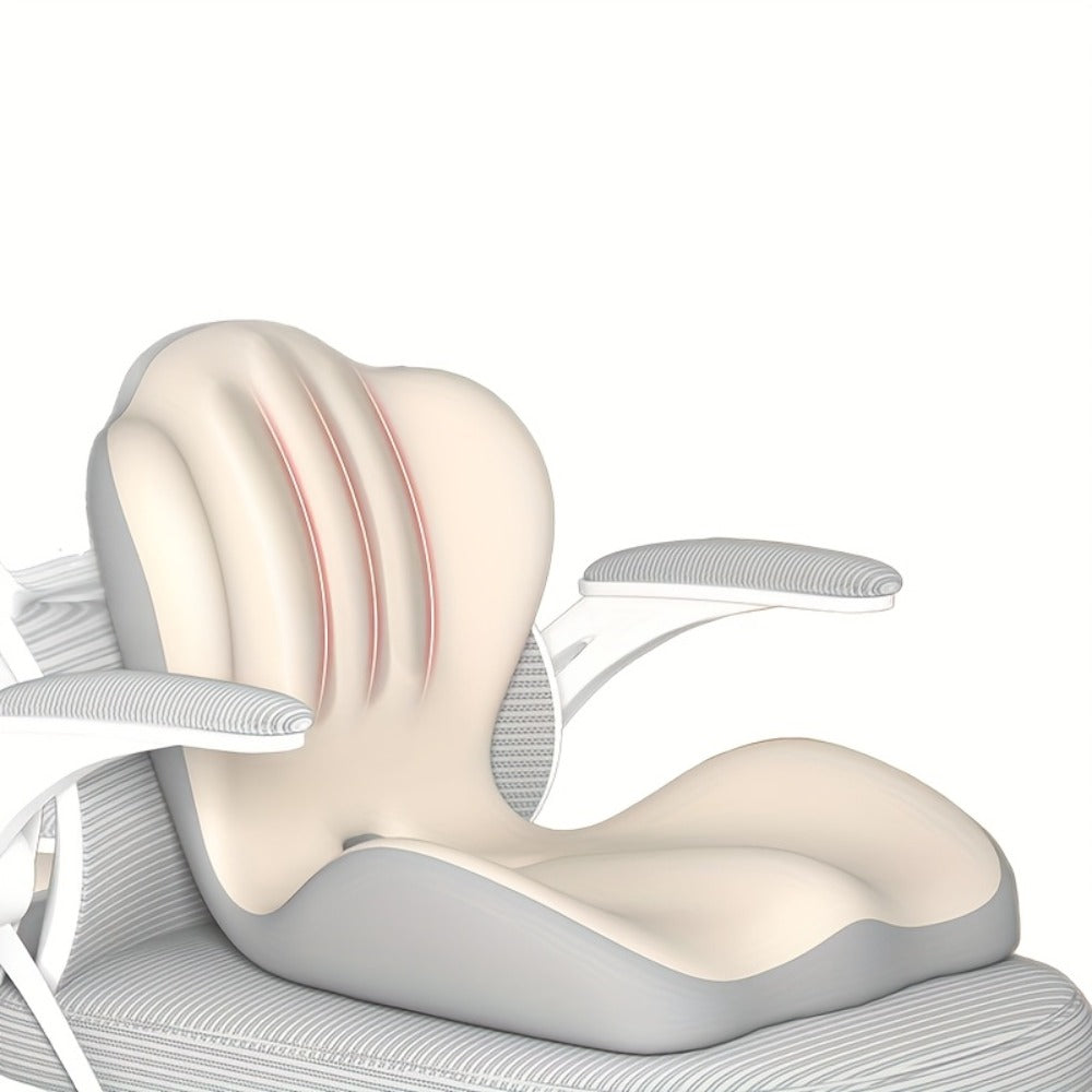 Hip & Lumbar Support Seat Cushion Ergonomic Memory Foam – Breathable High-Density Back Support Pillow for Office Chair
