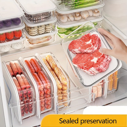 Stackable Refrigerator Storage Containers with Lids 4pcs, 42-Oz BPA-Free Food Storage Set for Meat Fruits Vegetables