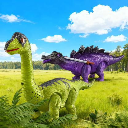 Electric Walking Dinosaur Toys Set of 3 with Sound, Light & Walking Functions, Interactive Moving Dino Toy Collection