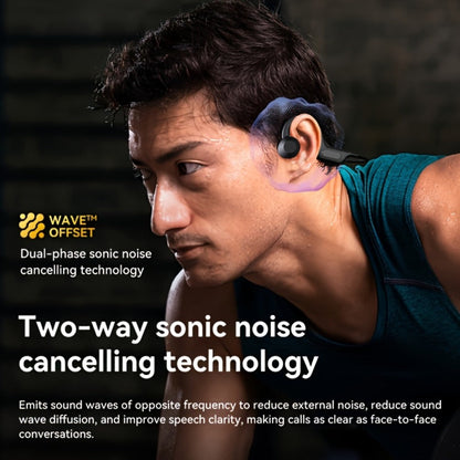 Open Ear Air Conduction Headphones Wireless, Mosyxe Sport Earphones with Noise Cancelling Mic, Seamless Bluetooth Pairing