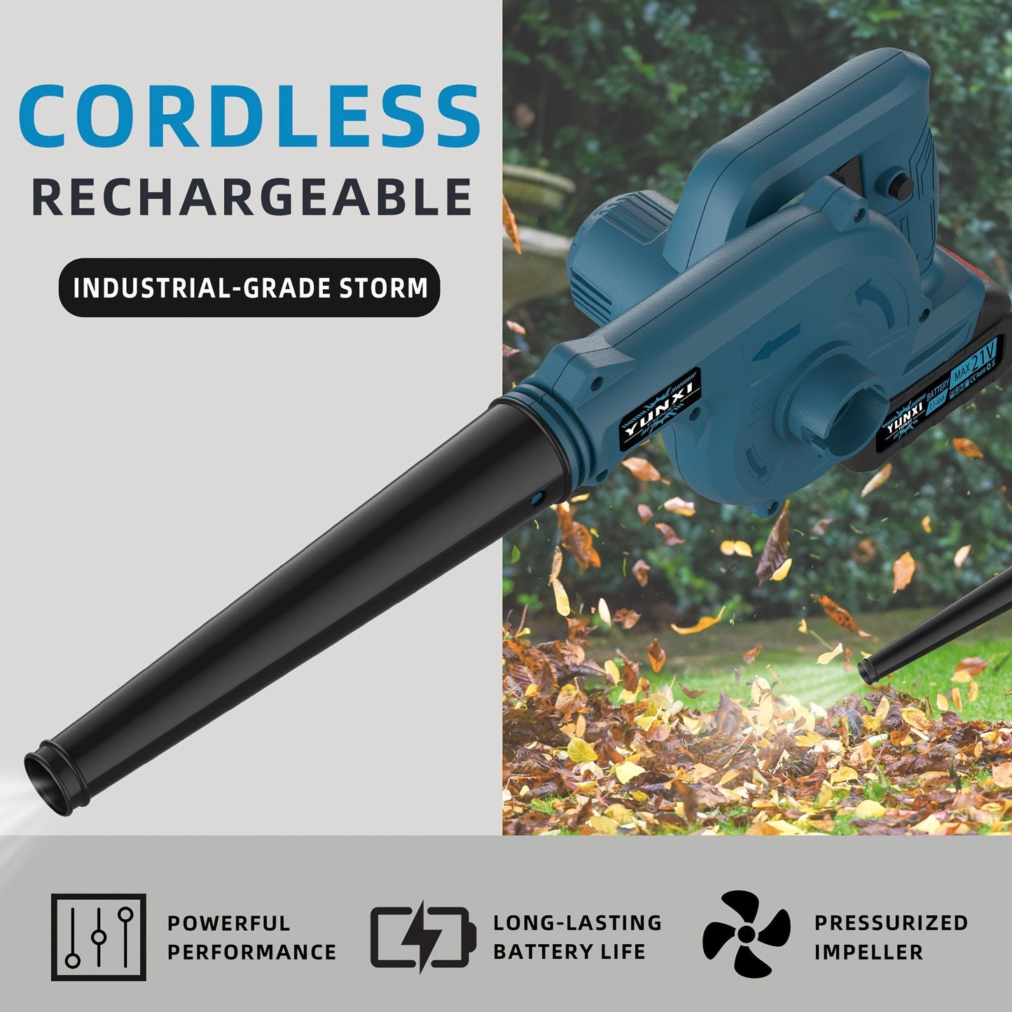 Cordless Leaf Blower, Portable Electric Handheld Blower Lawn Garden Car for Garden, Patio and Yard Use