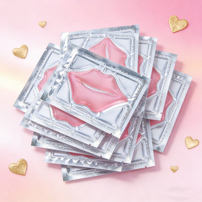 Fifty Individually Wrapped Pink Lip-Shaped Gel Patches with 11.6 x 8.8cm Sachet Dimensions