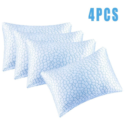 Hotel Quality Sleep Pillows Firm Support Cool-to-Touch Fiber Fill 2/4 Pack – Back Stomach Side Sleeper Pillow Set Soft Breathable Bed