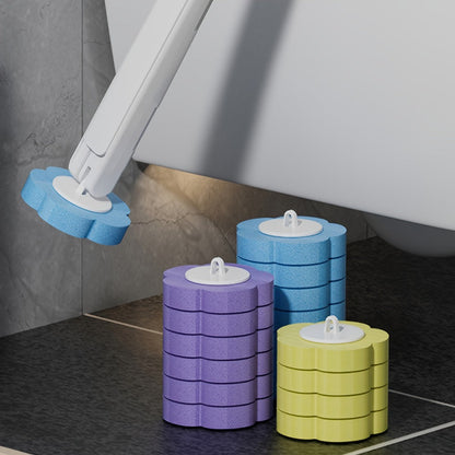 Disposable Toilet Brush Cleaning System with Bracket & Replaceable Heads – Deep Clean Toilet Bathroom Cleaning Kit