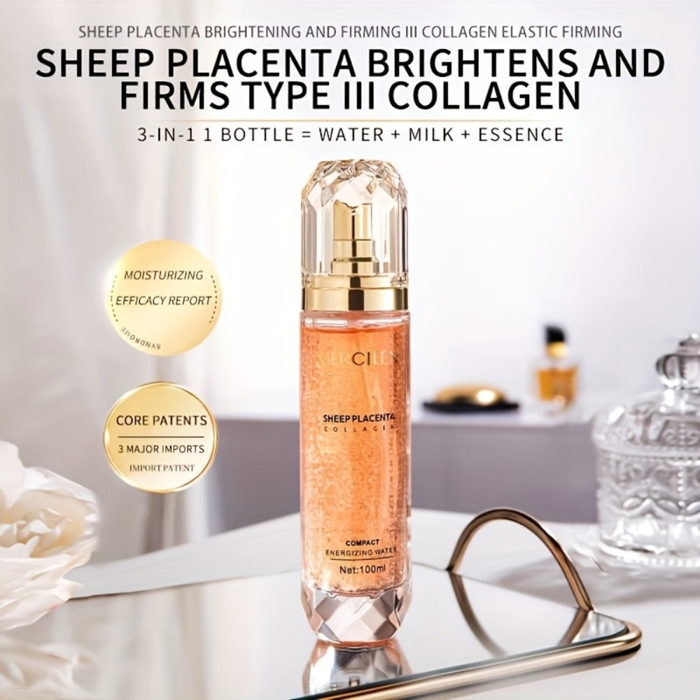 Niacinamide Brightening Toner 100ml – Collagen, Sheep Placenta & Hyaluronic Acid Essence Water for Even Skin Tone