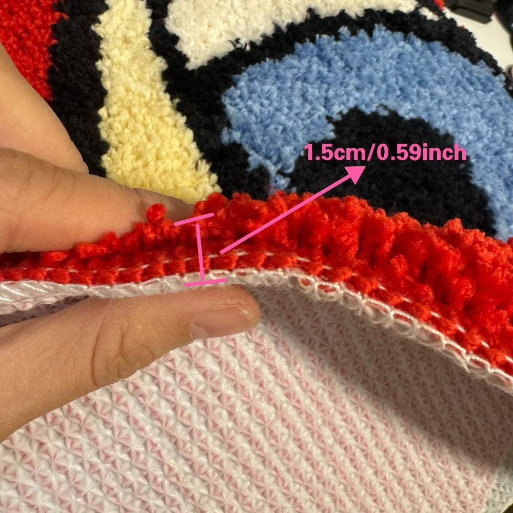 Eye Pattern Heart Shaped Bathroom Mat Plush Bath Rug 20x24 inch Valentine Home Decor for Entryways, Bedrooms and Living Spaces