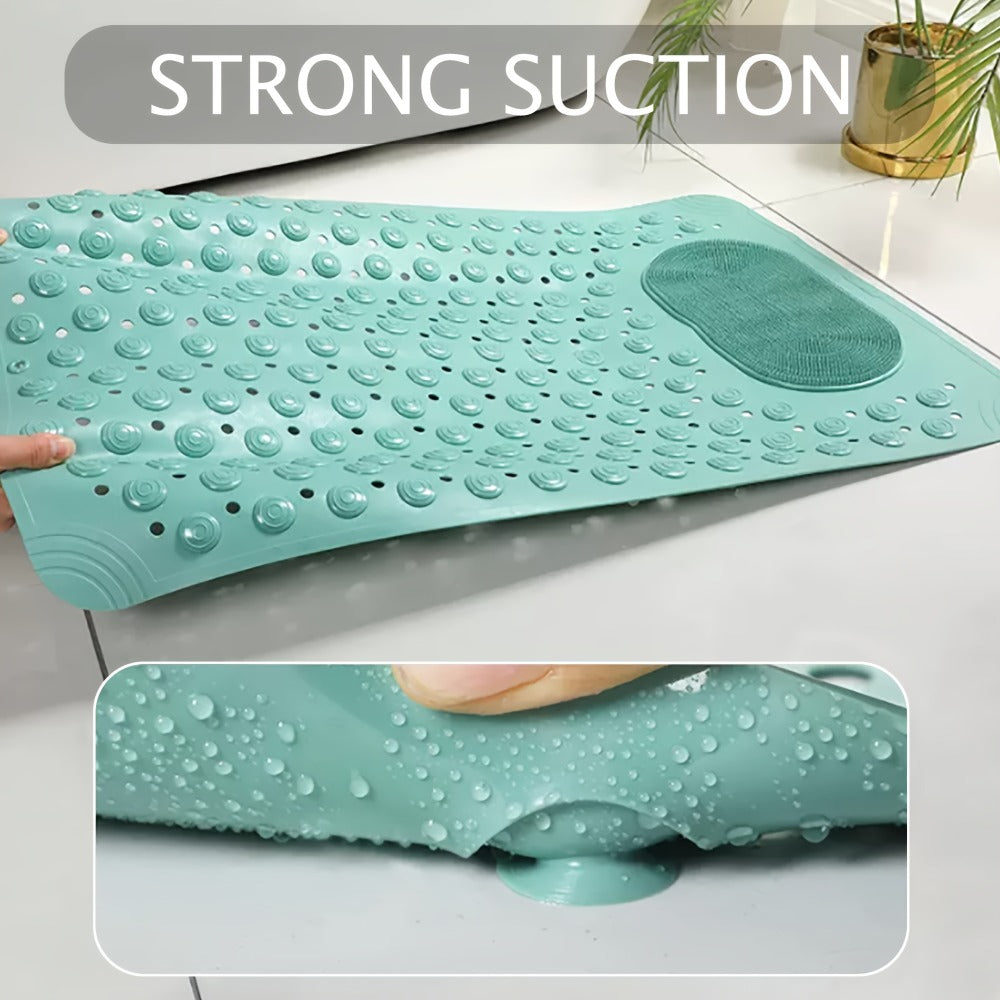 Textured Shower Bath Mat in 14.2 x 27.5 or 19.7 x 31.5-Inch Sizes and Six Color-and-Size Combinations