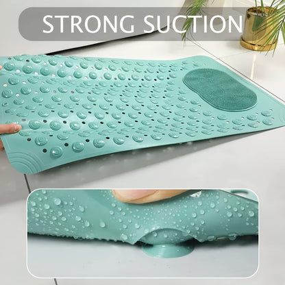 Textured Shower Bath Mat in 14.2 x 27.5 or 19.7 x 31.5-Inch Sizes and Six Color-and-Size Combinations