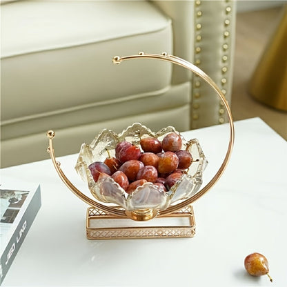 Glass Fruit Bowl Decorative Serving Tray – Modern Minimalist Centerpiece for Living Room, Dining & Kitchen | European Luxury Style Home