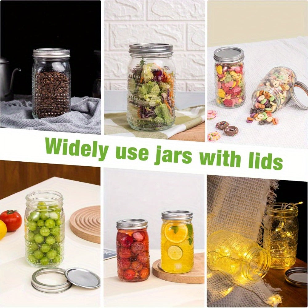 Mason Jars 32 oz Wide Mouth with Lids 4 Pack, Glass Canning Jars for Food Storage, Meal Prep, Pickling