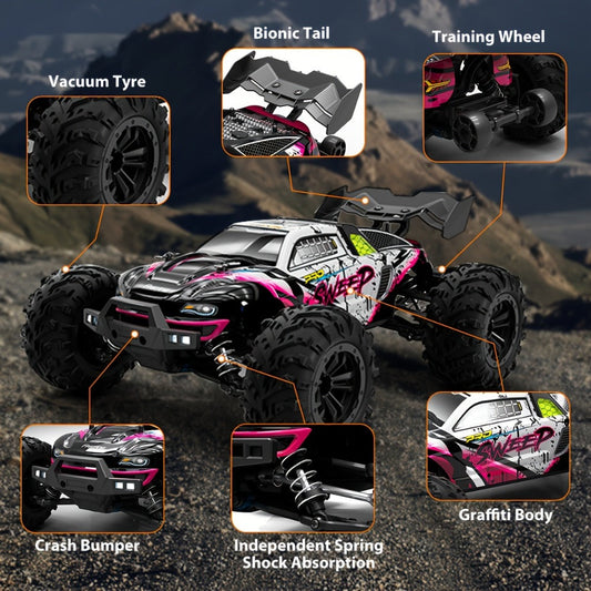 Remote Control Car, 1:16 Scale 4WD Off-Road Truck with 2.4GHz Control, 70KM/H Source Speed and Four Color Options