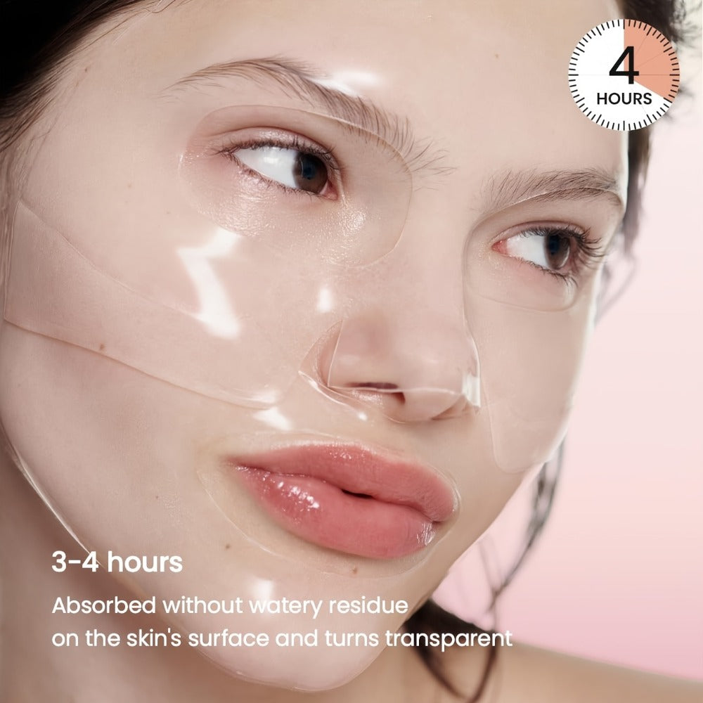 Bio-Collagen Hydrogel Sheet Mask Set 10 Pcs, Korean Beauty Face Mask with Aloe Vera, Intense Hydration