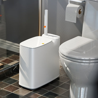 Disposable Toilet Brush with Trash Can 3-in-1 Set Replaceable Brush Heads Space-Saving for Entryways, Bedrooms and Living Spaces