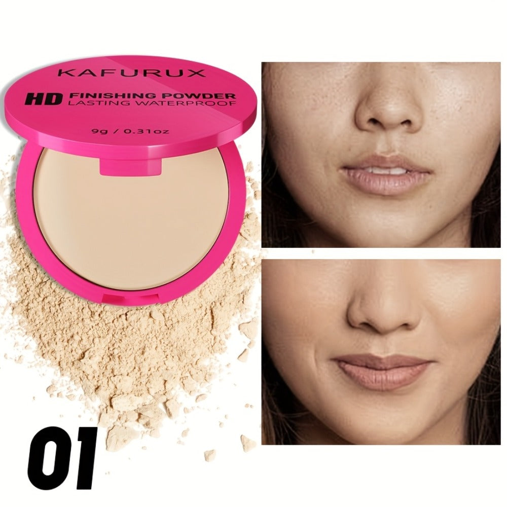 Pressed Powder Foundation 2 Pcs Set Waterproof Sweatproof Lightweight Buildable Coverage, for Makeup, Travel and Everyday Vanity Use