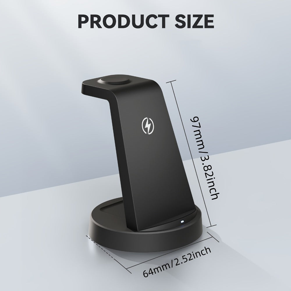 Wireless Charging Station, 3-in-1 Multi-Style Dock for iPhone, Samsung Galaxy, Apple Watch and AirPods