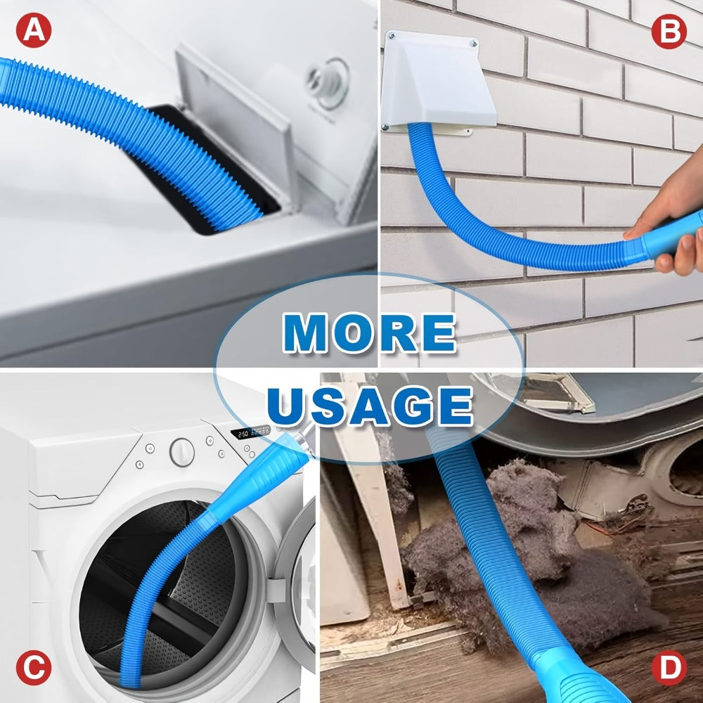 Dryer Vent Cleaner Kit 2pcs Flexible Lint Brush Vacuum Hose Attachment Power Lint Remover for Entryways, Bedrooms and Living Spaces