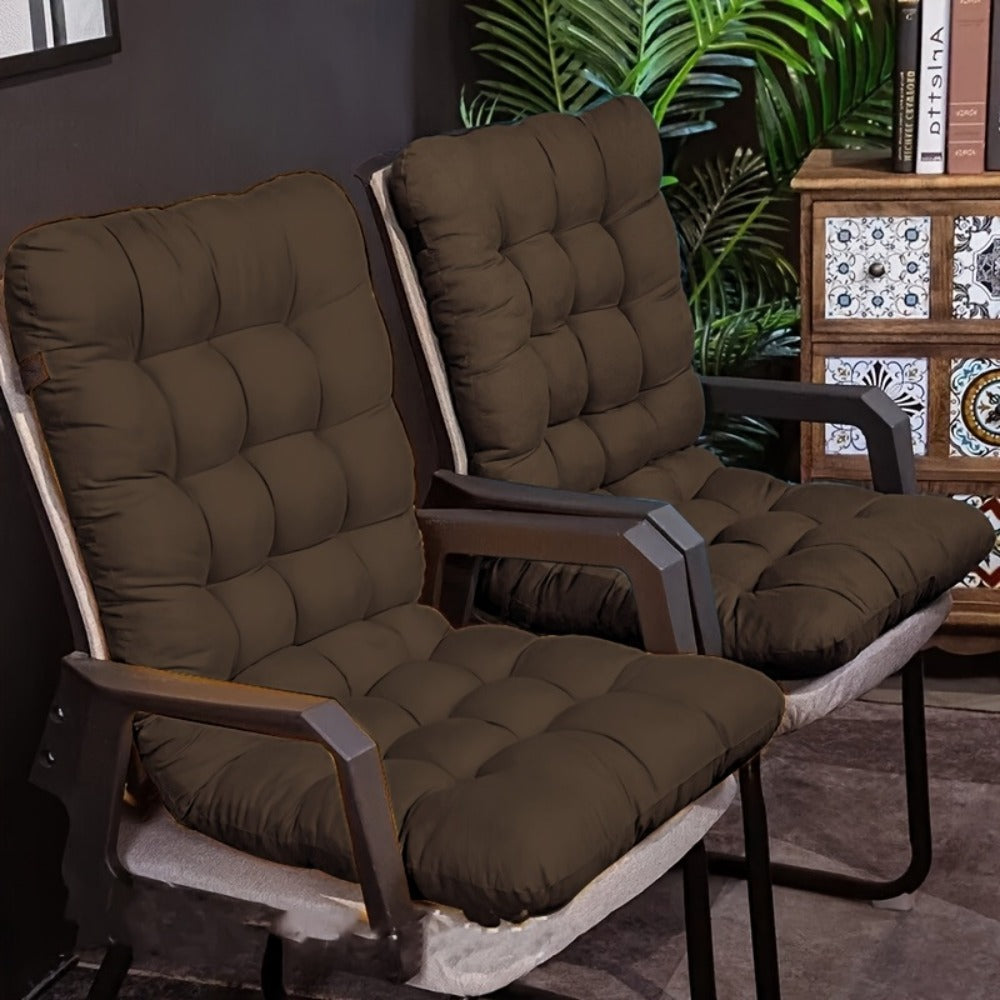 Outdoor Lounge Chair Cushion Set 1 or 2pcs Polyester with Straps Full Back Support for Garden for Entryways, Bedrooms and Living Spaces
