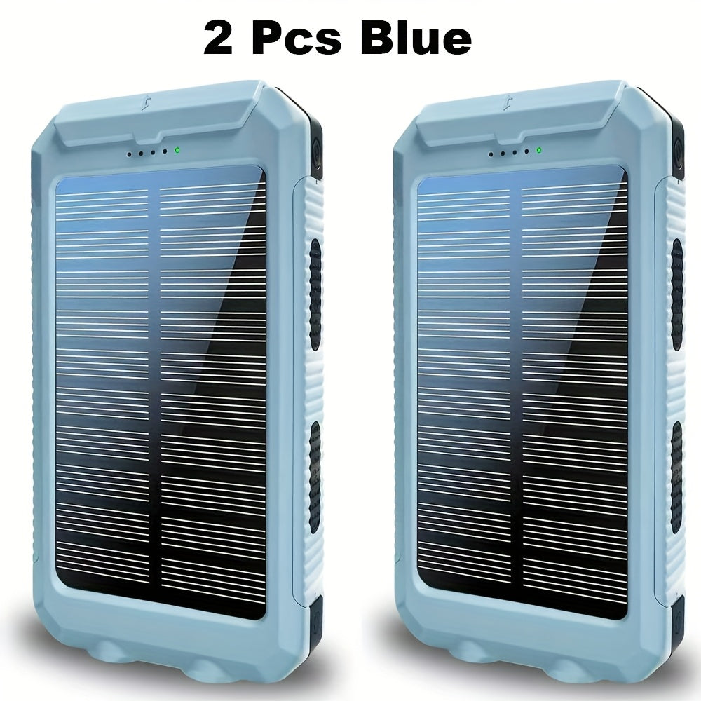 2-Pack Solar Power Bank 20000mAh 40000mAh Portable Dual USB Fast Charging with Built-In for an Everyday Personal Care Routine