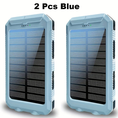 2-Pack Solar Power Bank 20000mAh 40000mAh Portable Dual USB Fast Charging with Built-In for an Everyday Personal Care Routine