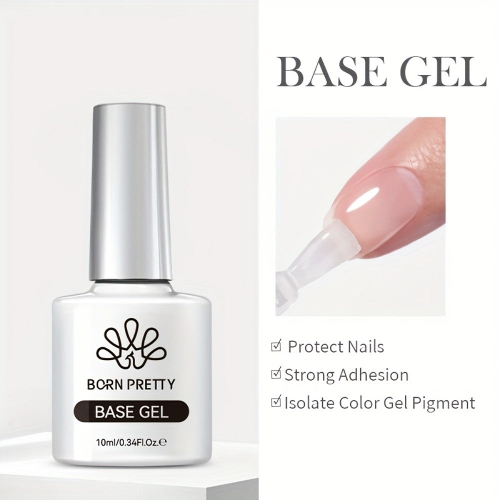 Gel Nail Prep Kit 4-Piece BORN PRETTY – Nail Dehydrator 15ml, Primer 15ml, Base Gel 10ml & Super Top Coat 10ml for Semi-Permanent