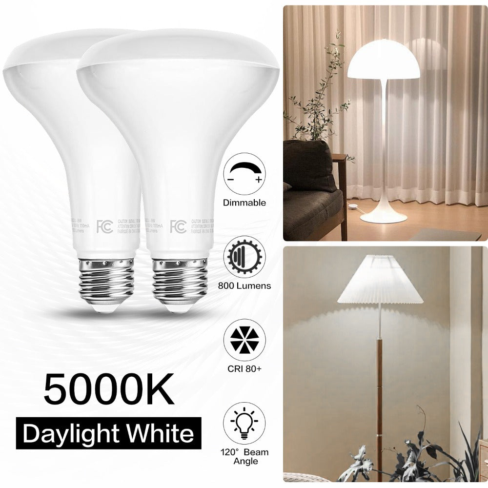 BR30 LED Flood Light Bulbs 12W 800 Lumens 5000K Daylight White Non-Dimmable, for Home, Desk and Accent Lighting