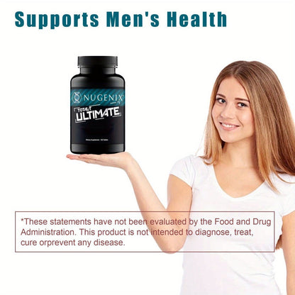 Five-Bottle Botanical Men's Health Supplement Tablet Set with Coordinated Containers and Labels