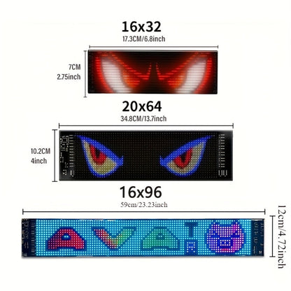 Flexible LED Display Screen Programmable Text & Animation, App & Remote Control, High-Definition RGB Matrix Panel for Any Curved Surface