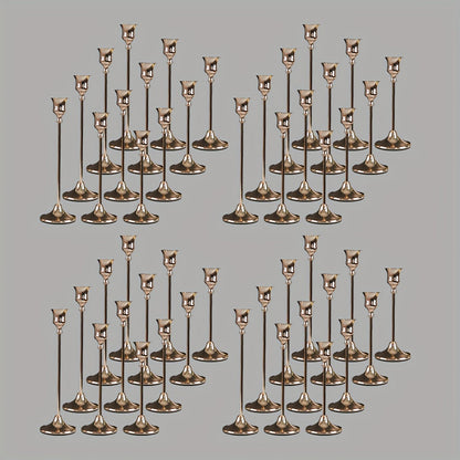 Copper Plated Candlestick Holders Bulk Set for Entryways, Bedrooms and Living Spaces, with the Listed Configuration