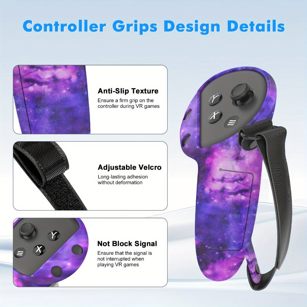 Meta Quest 3S Silicone Cover Set - VR Face Cover Shell Controller Grip Case Camera Lens Protector for an Everyday Personal Care Routine