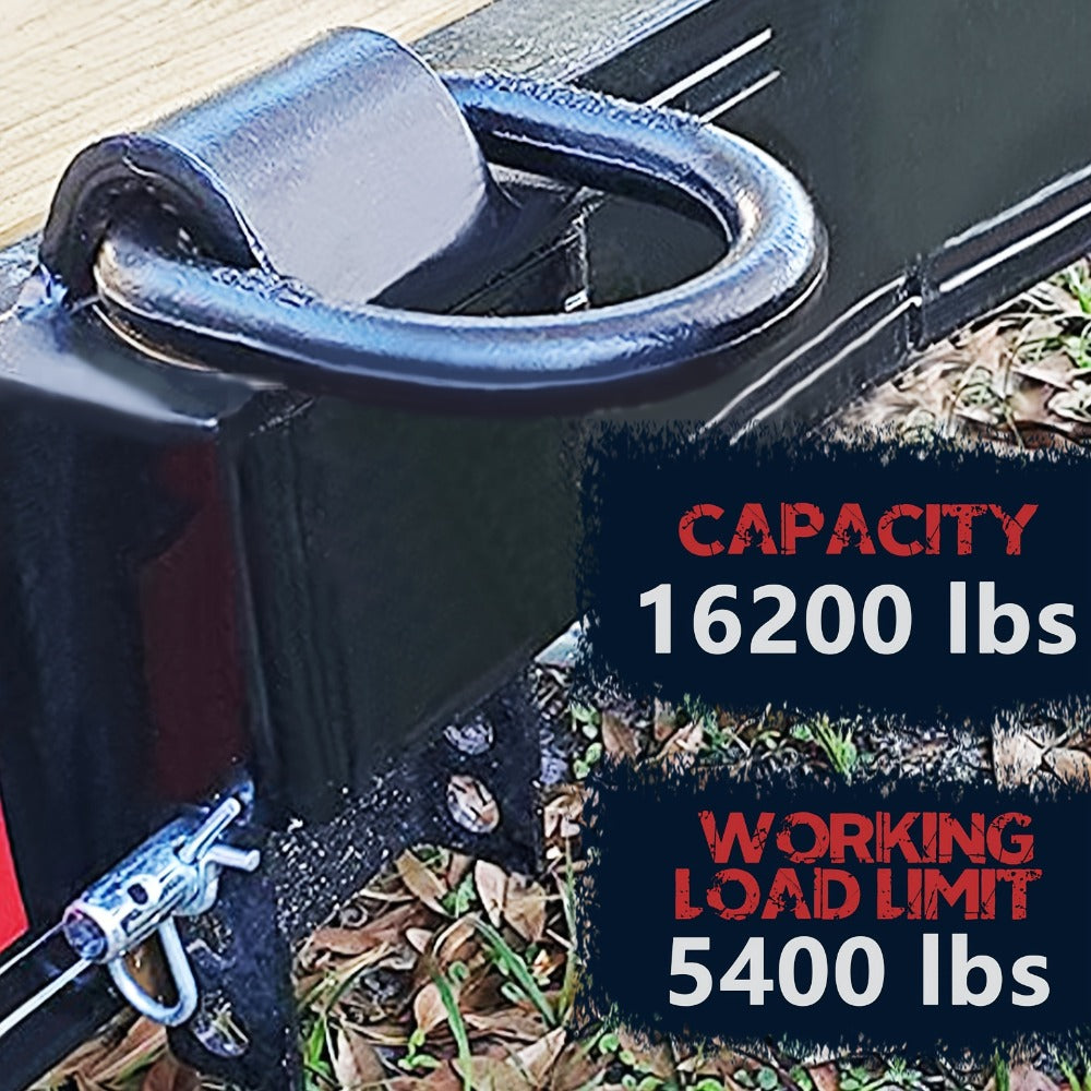 Stake Pocket D-Ring Tie Down 12, 000 lbs Breaking Load Heavy Duty Flatbed Truck Trailer Cargo Anchor – Adjustable 2"x4" Universal Fit