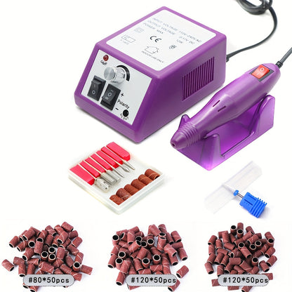 Electric Nail Drill 20000 RPM Console Kit with 6 Bits, 50 Sanding Bands and Standard or 8-in-1 Options