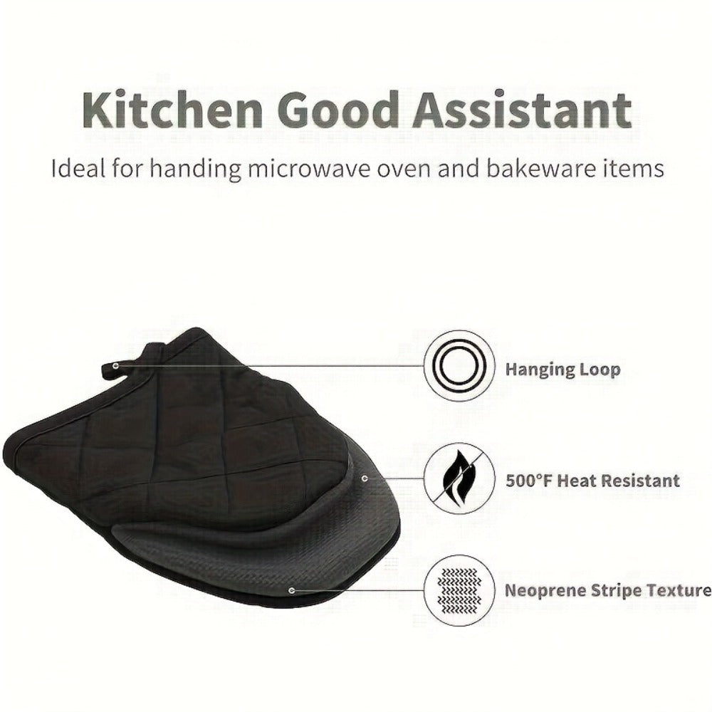 Oven Mitts 2 Pack Heat Resistant Kitchen Gloves – Multi-Ply Durable Cooking Baking Gloves Food for Grilling, Camping and Outdoor Meals