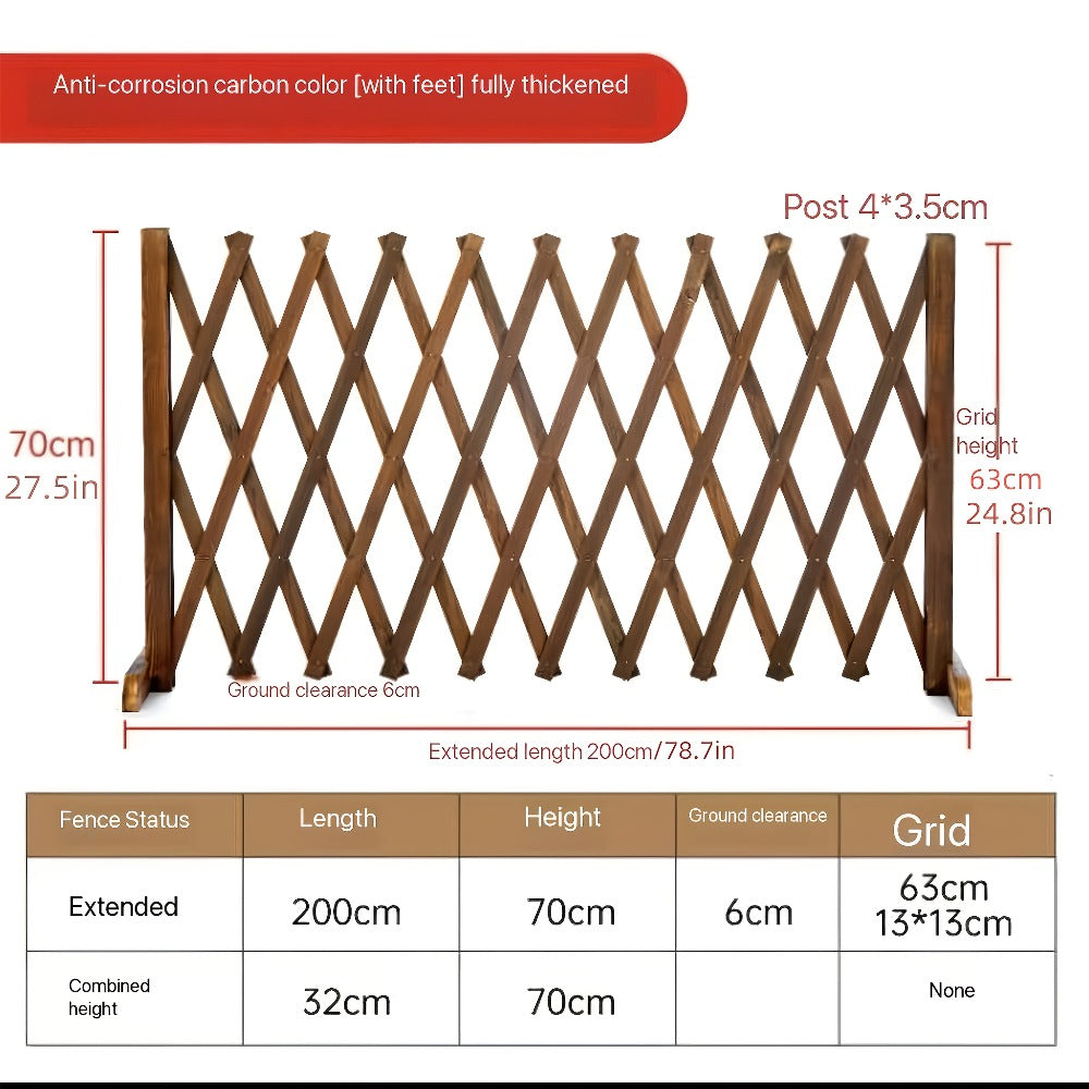 Expandable Wooden Pet Gate Fence Freestanding Retractable Indoor Outdoor Safety Barrier for Entryways, Bedrooms and Living Spaces