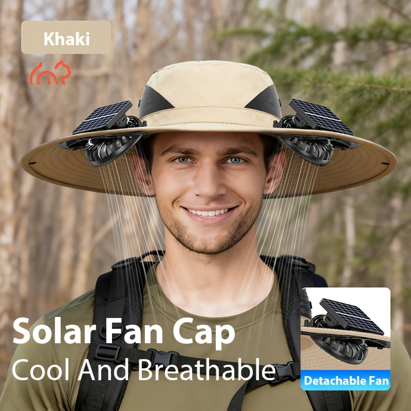 Solar Powered Dual Fan Sun Hat with USB Charging – Adjustable Strap, Breathable Mesh Design, High Airflow, Long Battery Life